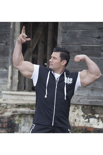 Big Sam Black Sleeveless Zippered Hoodie 2788