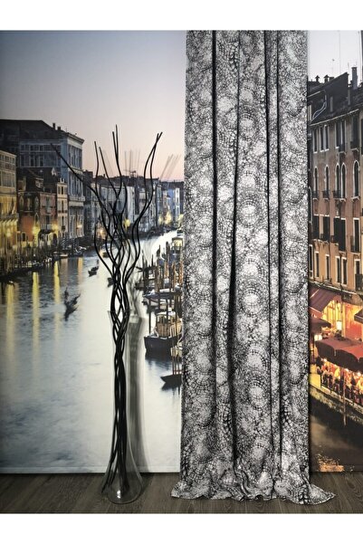 rendecioğlutekstil Rencecioğlu Tekstil Fon Perde Geo Desen 2 Adet 130*270 Düz...