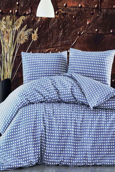 MAJESTE Diplomatic Home Gold Ranforce Duvet Cover Set Batik Series Polka Dot Pattern-1324 Gray