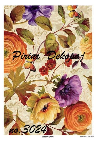 LİNEART Brass Decopage Paper No:3024