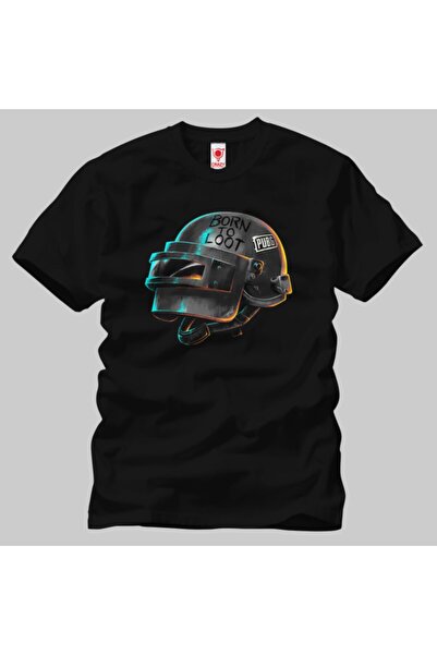 Crazy تي شيرت رجالي من Pubg Born To Loot