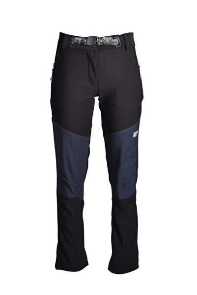 Women Polyester Elastan Pantolon Siyah - 36