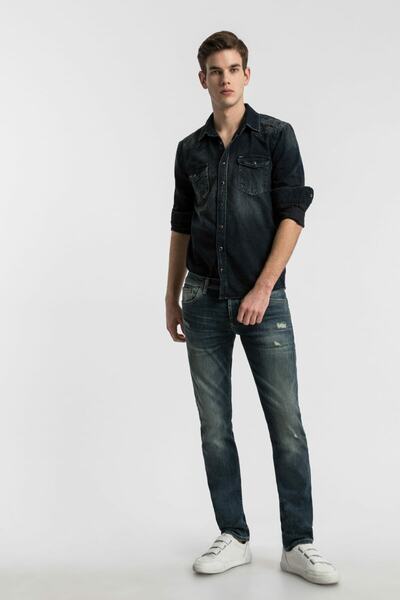 Ltb بنطلون جينز رجالي إنريكو بامبو واش