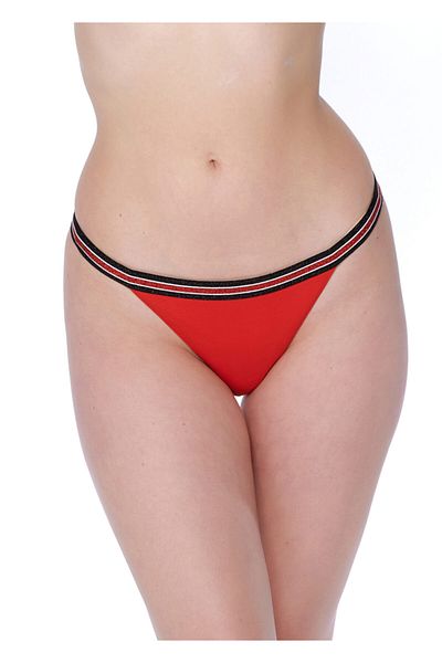Dagi Red Cotton Waist Banded Brief Slip