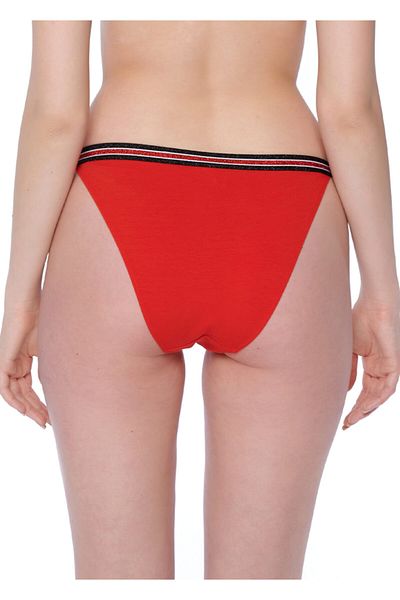 Dagi Red Cotton Waist Banded Brief Slip