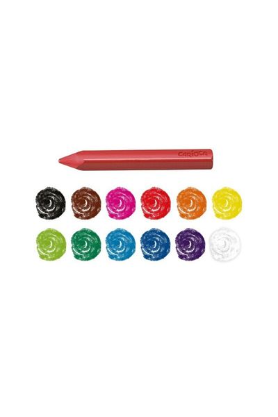 CARIOCA Triangle Hands Non-Polluting Jumbo Pastel Paint 12 Pack 42671