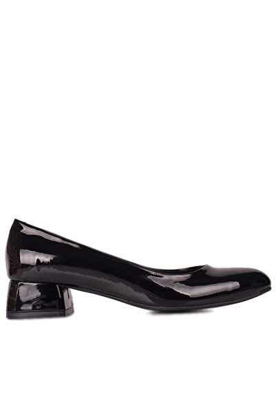 Fitbas 111301   020 Pantofi de damă din piele neagră lacuită de mărime mare și mică