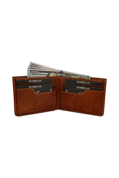 Garbalia Χειροποίητο Vintage Leather Tan Ανδρικό χαρτοφυλάκιο χρημάτων