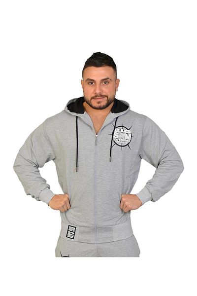 Big Sam Gray Melange Hooded Tracksuit 3603