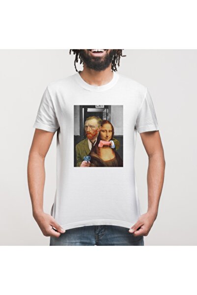 Crazy Ανδρικό μπλουζάκι Van Gogh Mona Lisa με υπόσχεση