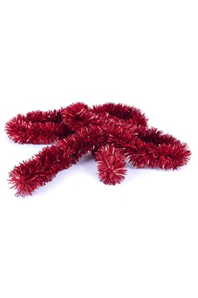 Happyland Yılbaşı 6 Adet Kırmızı Ince Sim Püskül Süs 2 Metre