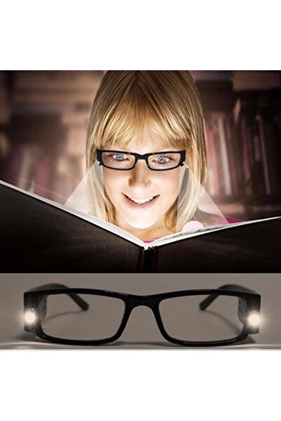 Genel Markalar Led Işıklı Pratik Camsız Kitap Aydınlatma Gözlüğü Okuma Lambası