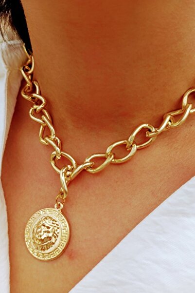 ESUSO Aslan Kafa Kalın Zincir Kolye