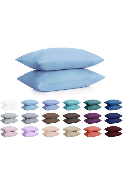 Vefa Home Collection Cotton Pillowcase - Ice Blue - Set of 2 50x70 -