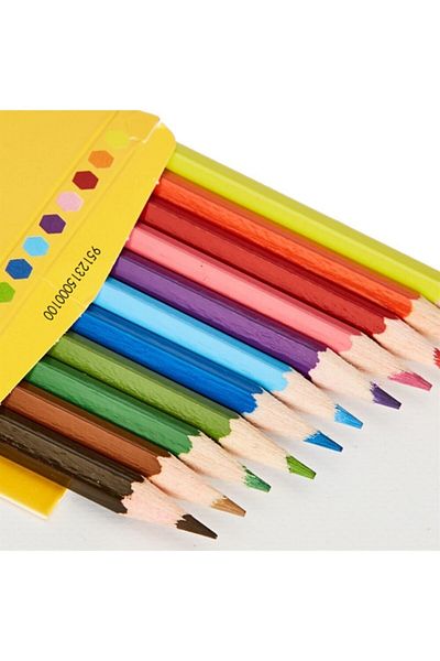 Adel 12 Colored Long Dry Crayons - Set of 12