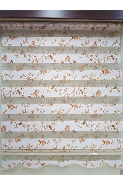 elis perde Çiçek Baskılı Zebra Stor Perde