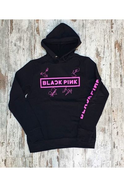 Built By Crazy Hanorac tipărit cu semnătură Blackpink mărime mare