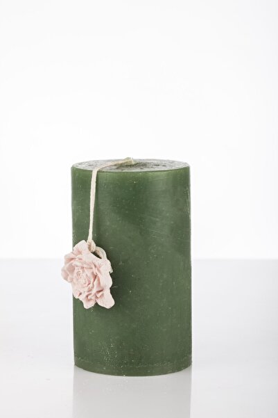 Missi 7x12 Gül Taşlı Silindir Mum