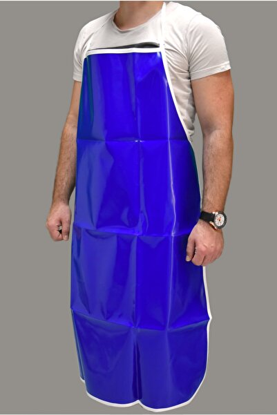 Behçetin Tekstil مريلة عمل جزار المطبخ للرجال والنساء مقاومة للماء من مادة PVC باللون الأزرق