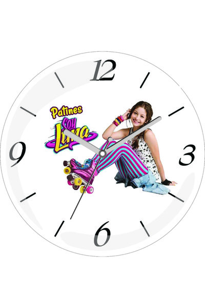 3M Ceas de perete din sticlă Patines De Soy Luna cu imprimeu Bombeli
