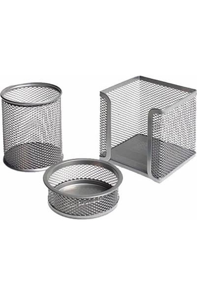 Globox طقم مكتب معدني مثقوب 3 قطع رمادي 6154