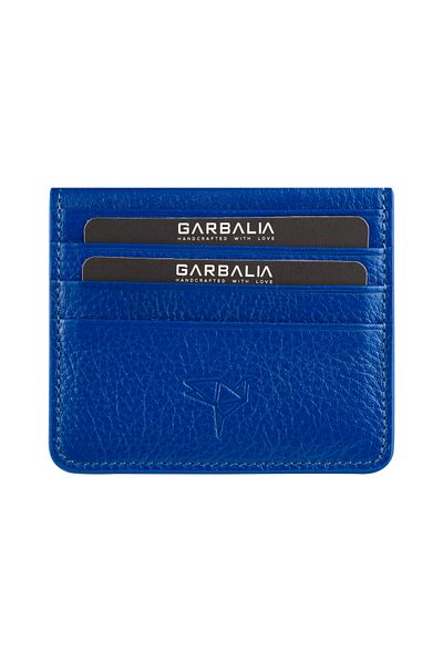 Garbalia Argenta Saks Blue Genuine Leather Card Holder Wallet