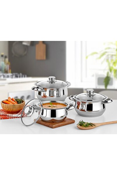 gülsan طقم أواني طهي من الفولاذ المقاوم للصدأ 14-16-18