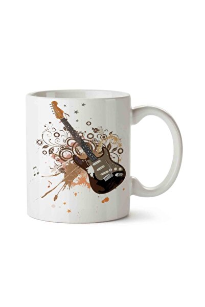 ART HEDİYE ملاحظة موسيقى الجيتار - كوب مطبوع على الجانبين