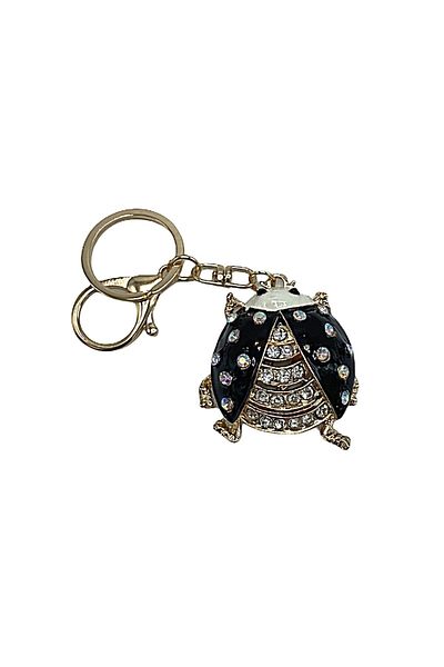 Dünyadan Hediyeler Black Crystal Stone Ladybug Keychain
