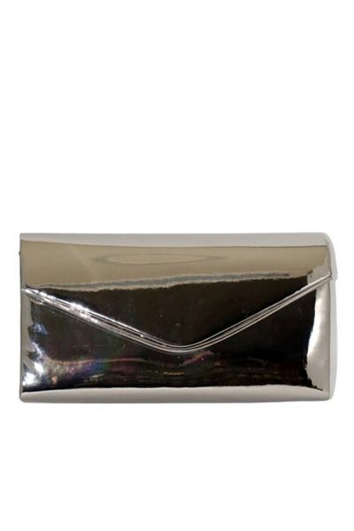 weem bag Βραδινή τσάντα φορέματος με καθρέφτη πλατίνα