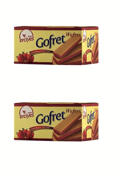 Yaşar Erciyes 480 جرام ويفر حليبي - بنكهة الفراولة، 2 عبوة