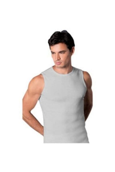 Anıt 1108 Gray 3 Pieces Ribbed O Neck Zero Sleeve Men's Tank Top