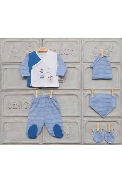 Bebitof 5-Piece Unisex Baby Bodysuit Set - Sailor