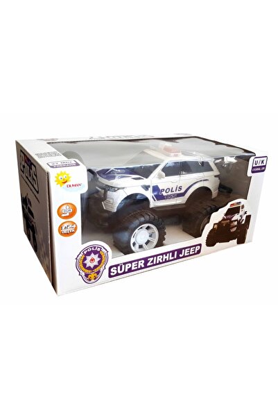 Duman Oyuncak Uzaktan Kumandalı Polis Arabası Jeep Direksiyon Kumanda