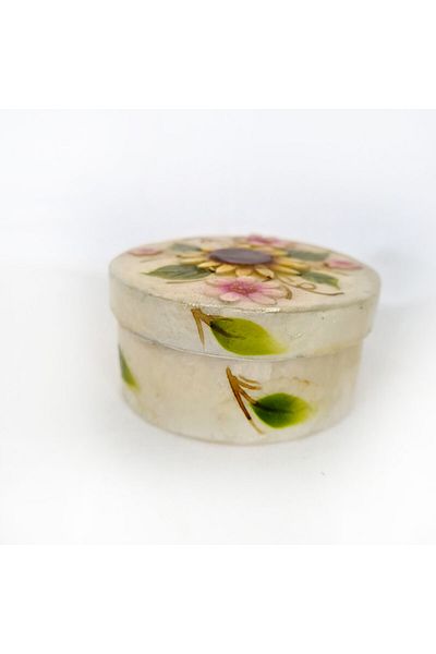 evinizdeki okyanus esintisi turkuaz hediyelik Medium Mother of Pearl Box-round-moonflower