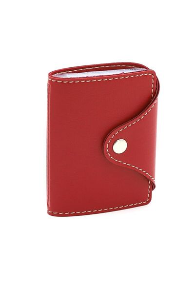 2K Credit Card Holder Red 10 Leaves Vertical 7.5x9.7 Cm