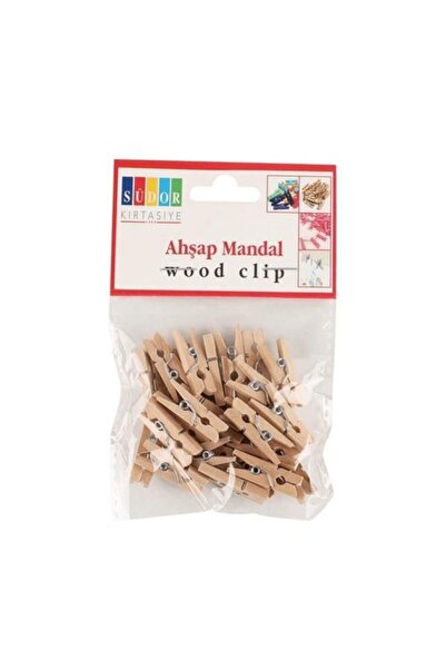 Südor Ahşap Mandal Natural Küçük Mini Mandal  Bs-100 30 Adet