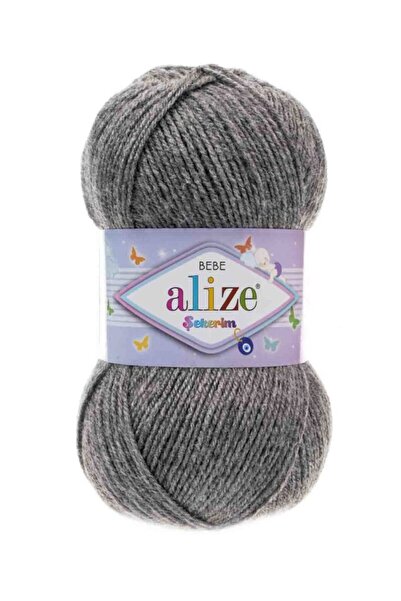 Alize Şekerim Bebe El Örgü Ipi Koyu Gri Melanj 197