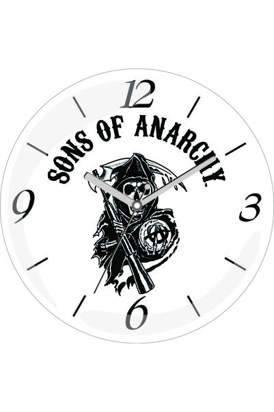 3M Sons Of Anarchy Αθόρυβο Κυρτό Ρολόι Τοίχου από Πραγματικό Γυαλί