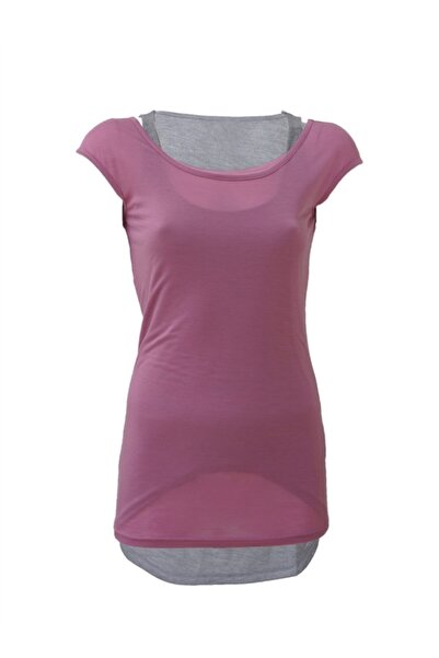 Bulalgiy Kadın Gül Kurusu 2'li T-shirt Seti - Bga182562ts