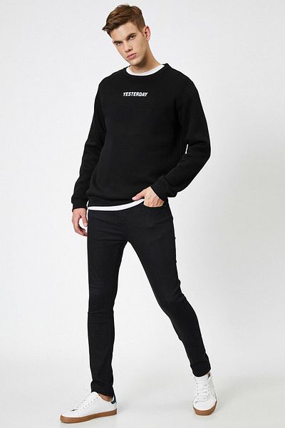 Koton Мъжки черен панталон Bsc 0YAM43305LD