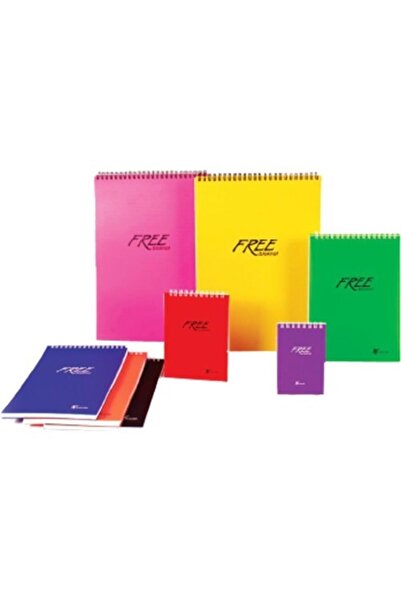 KESKİN COLOR A7 Bloknot Free Office Spiralli Plastik Kapak Kareli 42 Yaprak A...