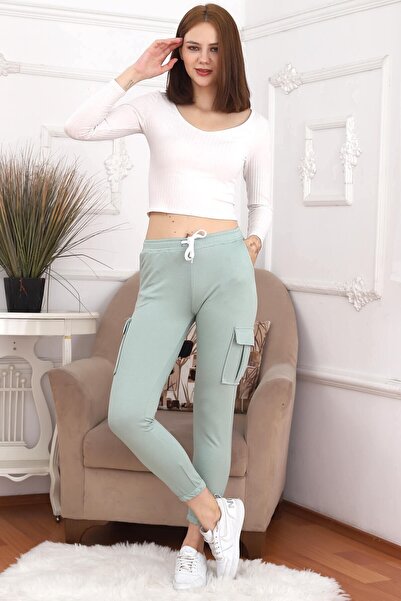 Deafox Green Cargo Pocket Women's Tracksuit