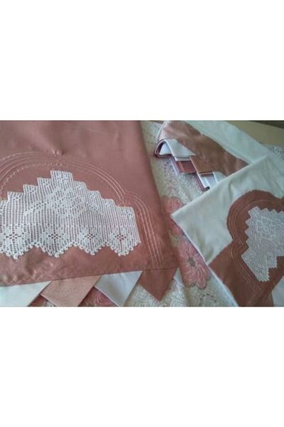 Neva Handcrafted Lace Lacquer Pique Set - Powder