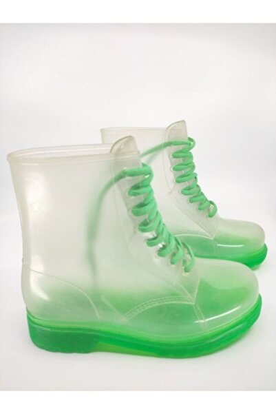Frida Shoes Frida Kadın Şeffaf Su Geçirmez Bot 13400-yeşil Taban