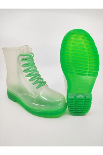 Frida Shoes Frida Kadın Şeffaf Su Geçirmez Bot 13400-yeşil Taban