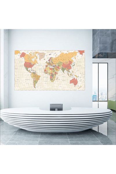 EGA World Political Map Wall Sticker