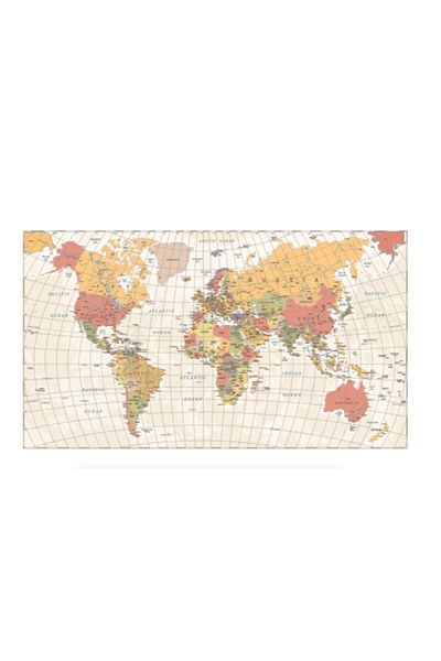 EGA World Political Map Wall Sticker