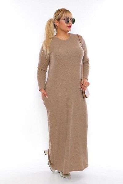 Şirin Butik Γυναικείο Μακρύ Φόρεμα Κρέμα Μεγάλου Μεγέθους Καμισόλα