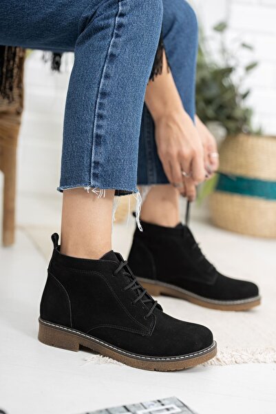 derithy Toliva-γνήσιες δερμάτινες μπότες-μαύρο Nubu-erc1975